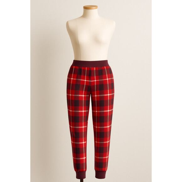 Gilligan & O’Malley Red Plaid Pajama Jogger Pants NWT XS Cozy Holiday Lounge NEW - Picture 2 of 10